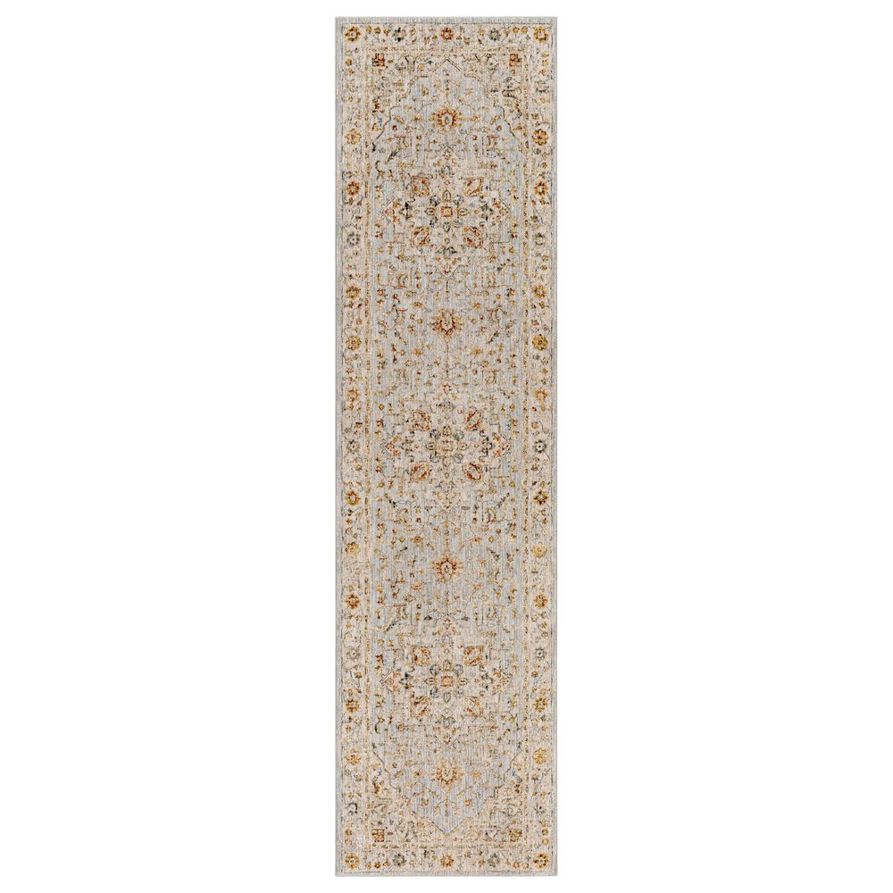 Surya Reina Light Gray, Cream, Denim, Mustard, Rust, Olive and Light Brown 2"7" x 10" Runner, , large