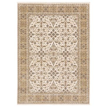 Oriental Weavers Maharaja Domica 1J 7"10" x 10"10" Ivory and Gold Area Rug, , large