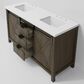 Lexora Home Marsyas 60" Double Bathroom Vanity in Rustic Brown with White Quartz Top and Rectangular Sinks, , large