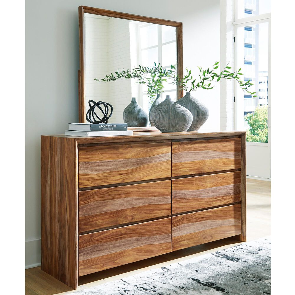 Millenium Dressonni 6-Drawer Dresser and Mirror in Brown, , large