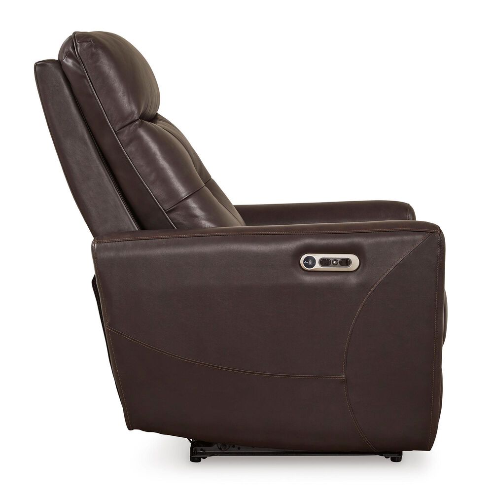 Ashley Pisgham Power Recliner with Adjustable Headrest in Chocolate, , large