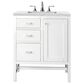 James Martin Vanities Addison 30" Single Bathroom Vanity in Glossy White with 3 cm Ethereal Noctis Quartz Top and Rectangular Sink, , large