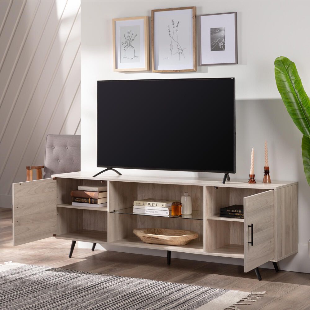 Walker Edison Nora 70&quot; TV Stand in Birch, , large