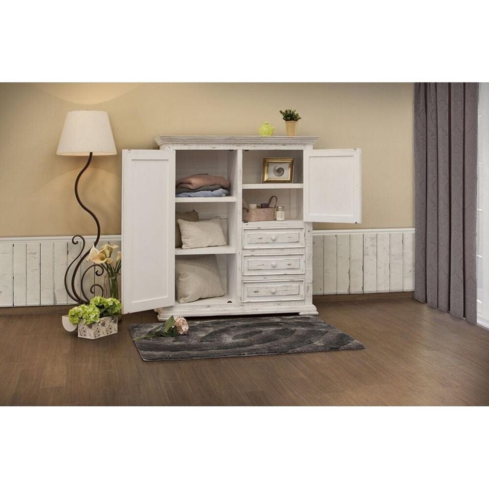 Fallridge Pueblo White Gentleman&#39;s Chest in White Distressed, , large