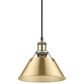 Golden Lighting Orwell 1-Light Small Pendant with Brushed Champagne Bronze Shade in Aged Brass, , large