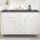James Martin Vanities Chicago 48" Single Bathroom Vanity in Glossy White with 3 cm Parisien Bleu Quartz Top and Rectangular Sink, , large