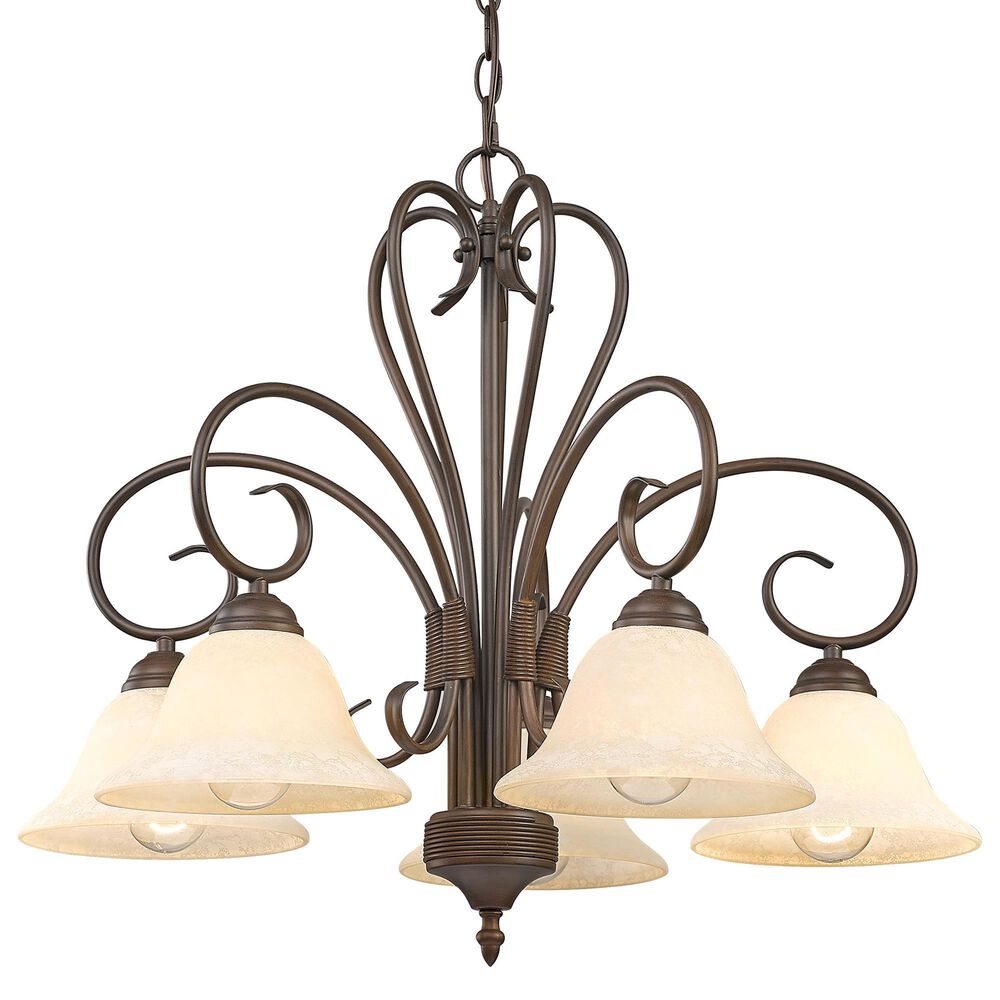 Golden Lighting Homestead 5-Light Nook Chandelier in Rubbed Bronze, , large
