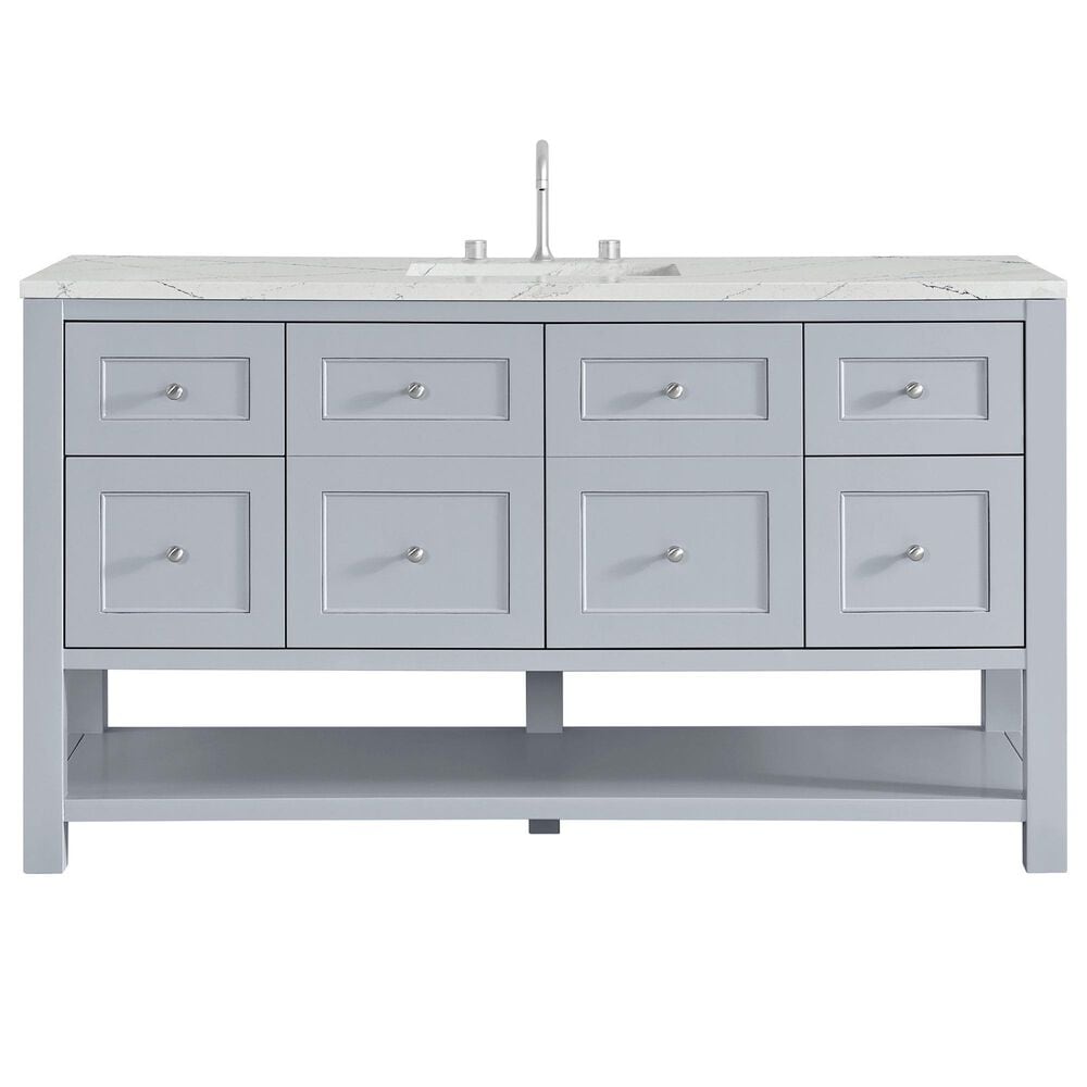 James Martin Vanities Breckenridge 60" Single Bathroom Vanity in Serenity Blue with 3 cm Ethereal Noctis Quartz Top, Rectangular Sink and FreePower Wireless Charger, , large