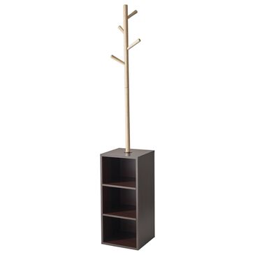 Adesso Hutch Storage Coat Rack in Walnut and Natural, , large