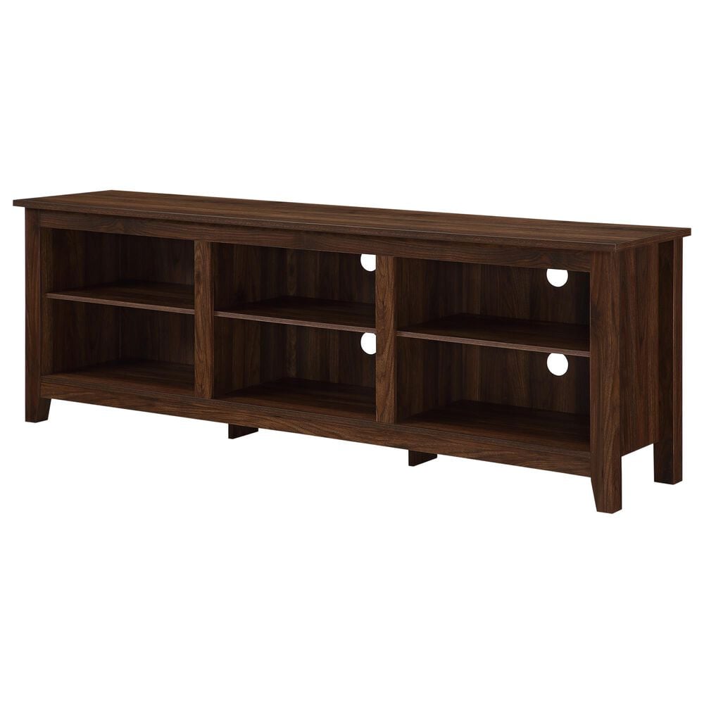 Walker Edison Essential 70&quot; TV Stand in Dark Walnut, , large