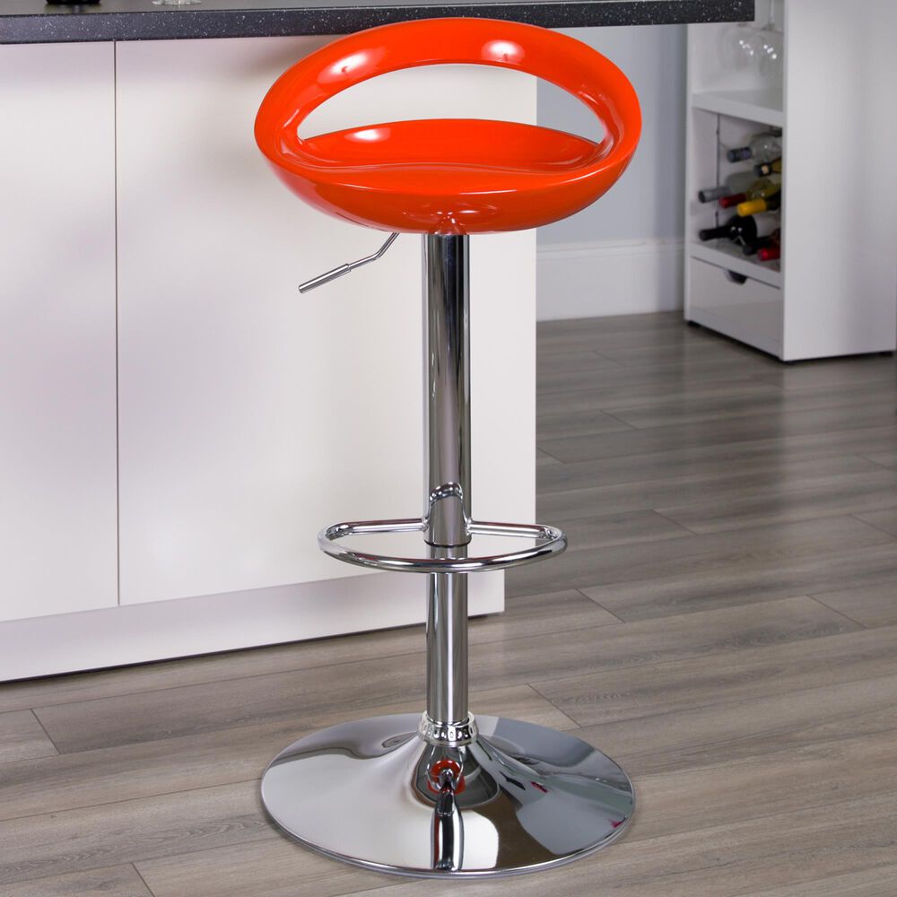 Flash Furniture Adjustable Barstool in Orange, , large