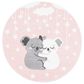 Safavieh Carousel 4" Round Pink and White Kids  Area Rug, , large