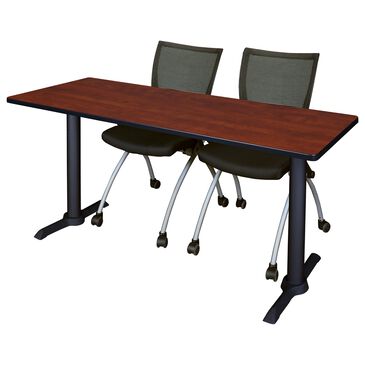 Regency Global Sourcing Cain MTRCT6024CH09BK 3-Piece Training Table Set in Cherry/ Black, , large