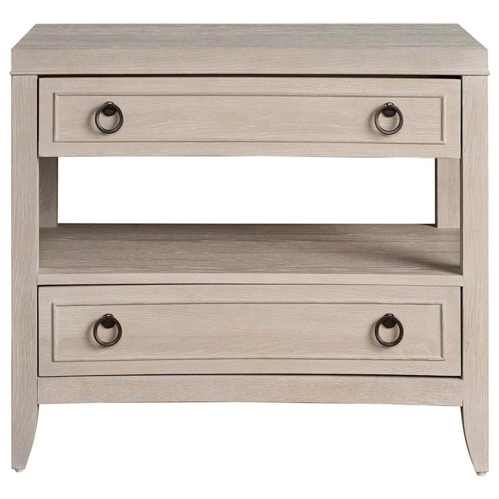 Universal Furniture Avaline 2 Drawer Nightstand in White Oak with AC and USB Outlet, , large