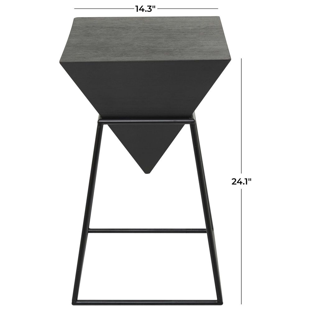 Maple and Jade Triangle End Table in Black, , large