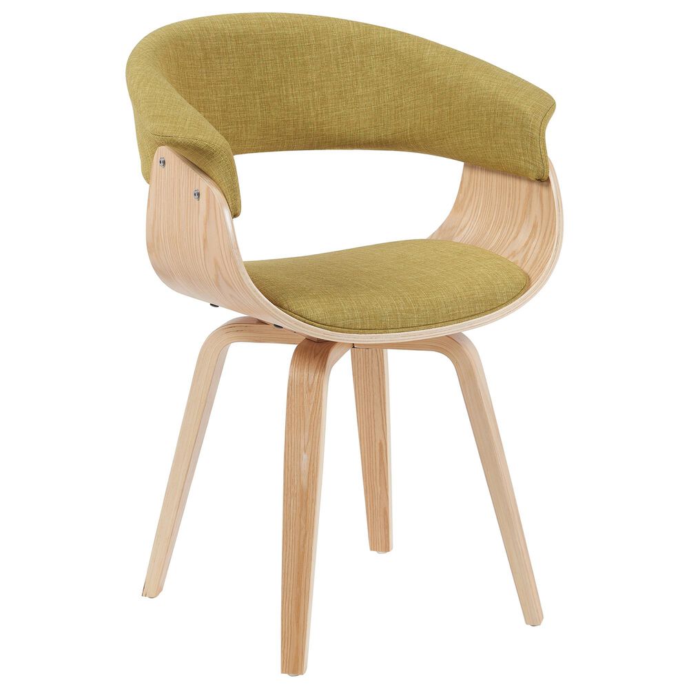 Armen Living Summer Arm Chair with Green Upholstery in Oak, , large