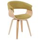 Armen Living Summer Arm Chair with Green Upholstery in Oak, , large
