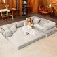 Jaxx Unsofa 2-Piece Modular Right Facing L-Shaped Sectional in Ivory Microvelvet, , large