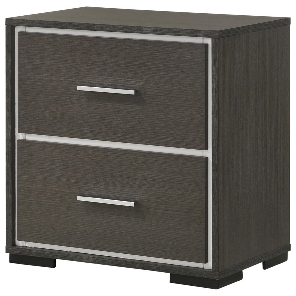 Crown Mark Sharpe Nightstand in Gray Brown, , large