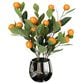 HOMLUX 19" Artificial Orange Fruit Plant with Faux Fruit and Silver Planter, , large