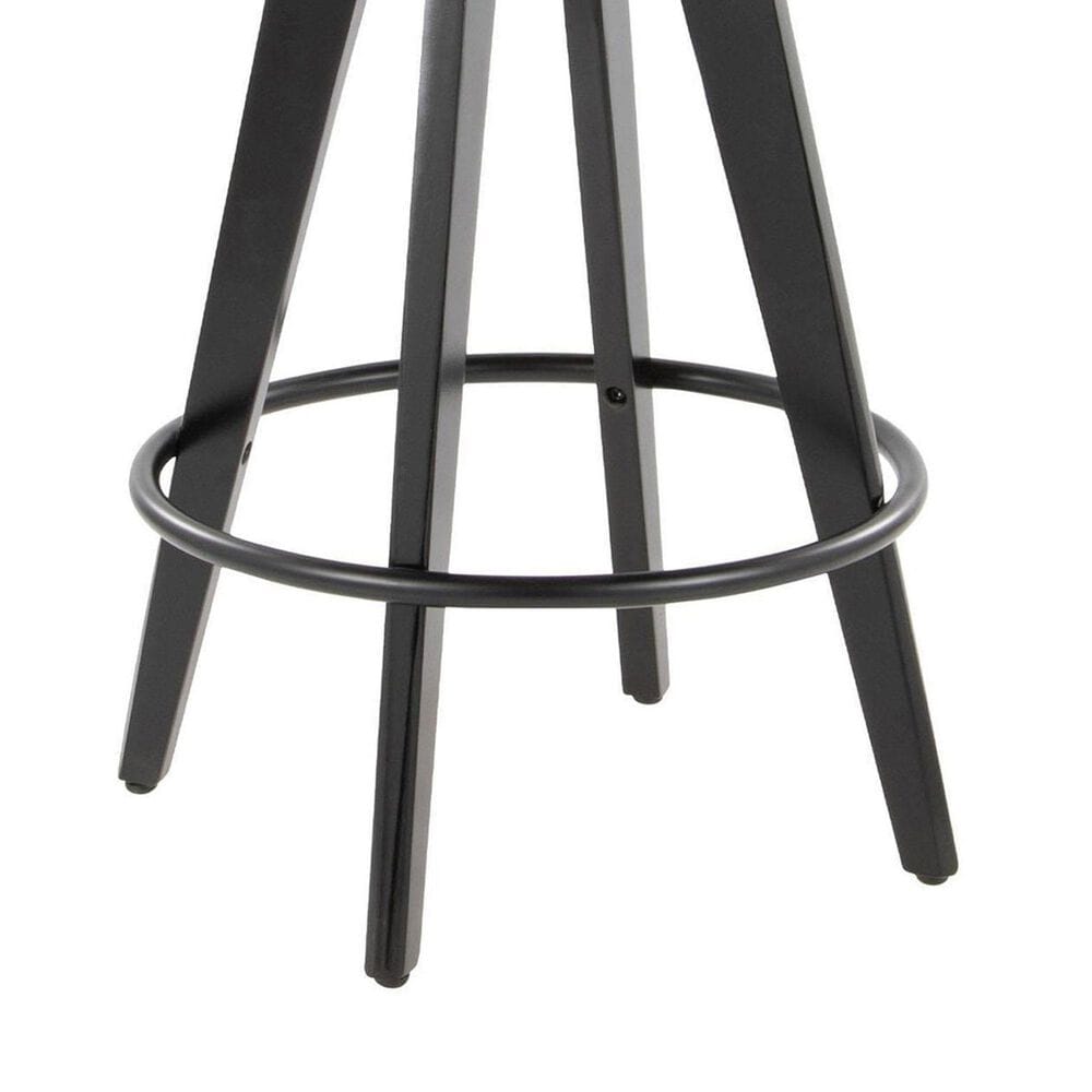 LumiSource Cosmo 26" Swivel Counter Stool with Black Upholstery in Black (Set of 2), , large