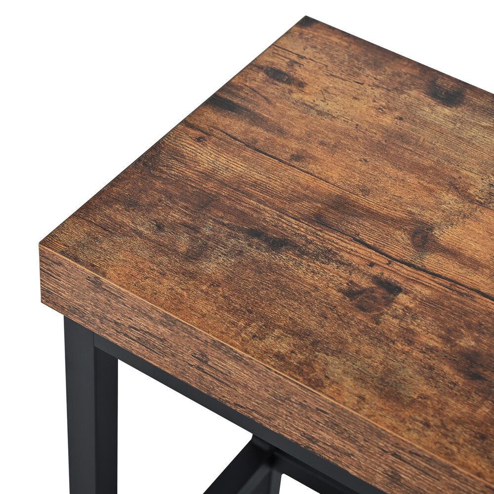 HOMLUX Farmhouse Kitchen Island with Drop Leaf and 2 Stools in White, Natural, Black and Rustic Brown, , large