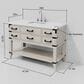 Lexora Home Norwalk 48" Single Bathroom Vanity in White Oak with White Cultured Marble Top and Rectangular Sink, , large
