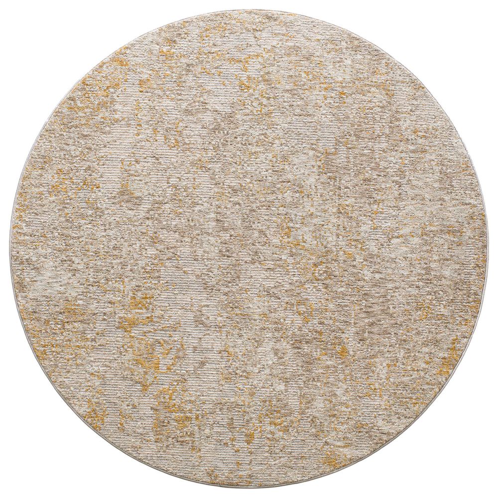 Surya Reina Light Gray, Light Brown, Medium Gray, Mustard and Tan 7"10" Round Area Rug, , large
