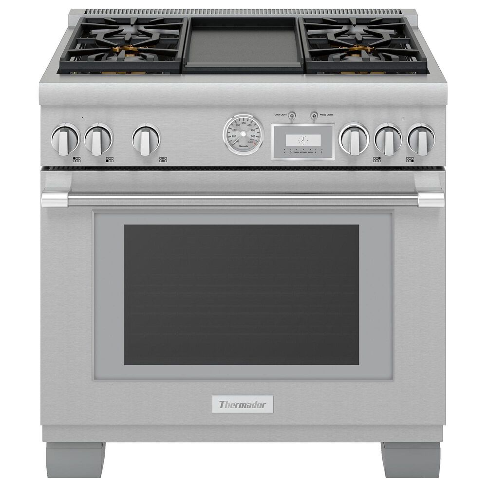 Thermador 36" Pro Grand Dual Fuel Range with 4 Burners in Stainless Steel, , large