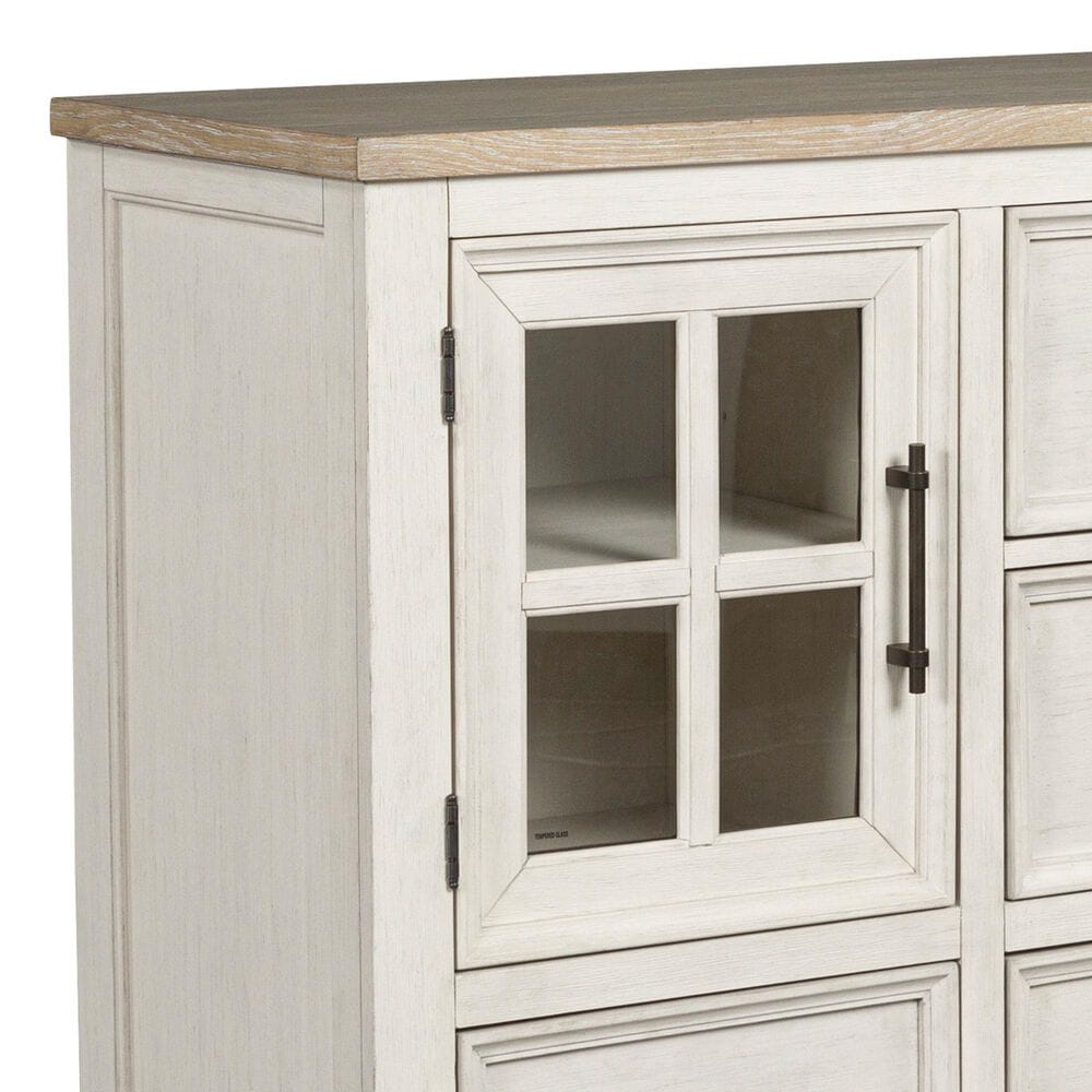 Ashley Shaybrock 5-Drawer Dresser and Mirror in Antique White and Brown, , large