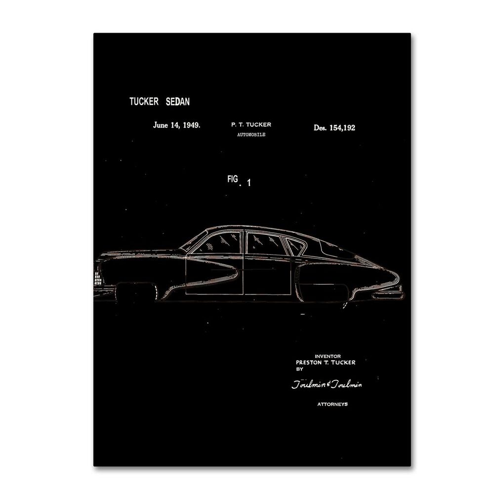 Timberlake Claire Doherty "Tucker Sedan Patent 1949 Black" Canvas Art 35x47, , large