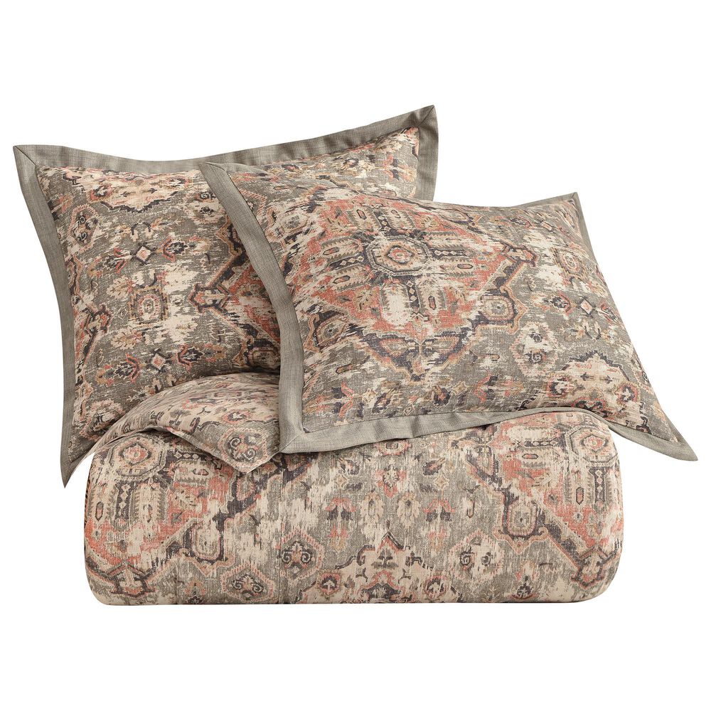 HiEnd Accents Carmen Kilim 3Piece Super King Duvet Set in Taupe NFM