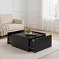 Furniture of America Elovier Coffee Table with Storage Drawers in Black, , large