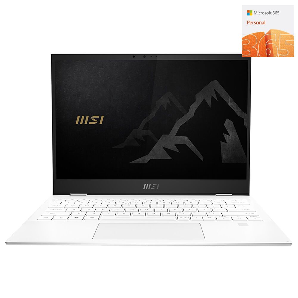 MSI 13.4" Summit Laptop | Intel Core i7-1185G7 - 16GB RAM - Intel Iris Xe Graphics - 512 GB SSD in Pure White + 365 Personal | 12-Month Subscription, 1 person | Premium Office apps | 1TB OneDrive cloud storage | PC/Mac Download (Digital Code in Box), , large