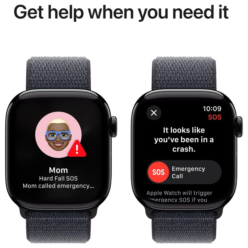 Apple Watch Series 10 GPS 42mm Jet Black Aluminum Case with Ink Sport Loop, , large