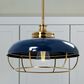 Creative Coop Presley 1-Light Pendant Light with Navy Blue Shade in Brushed Brass, , large