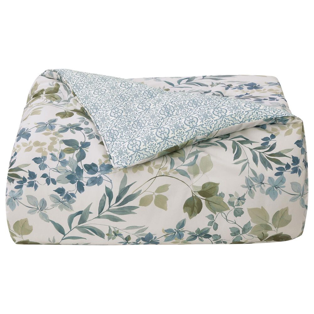 Royal Court Evergreen 4-Piece Full Comforter Set in Blue, , large