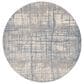 Nourison Rush 8" Round Ivory and Blue Area Rug, , large