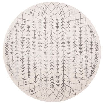 Safavieh Tulum TUL262A 6"7" Round Ivory and Grey Area Rug, , large