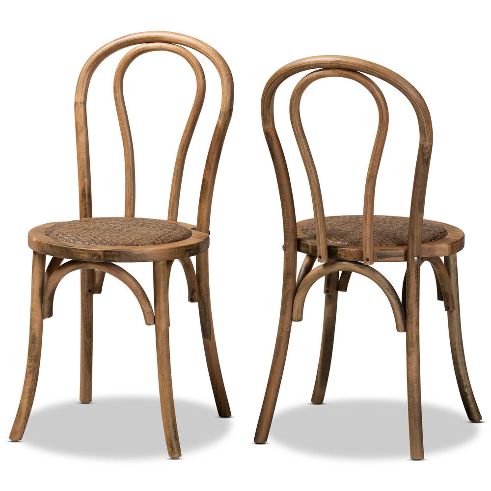Baxton Studio Dacian Dining Chair in Walnut Brown (Set of 2), , large