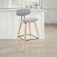 Armen Living Fox Counter Height Stool with Gray Upholstery in Patterned Oak, , large