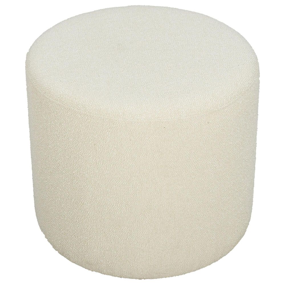 Lifestyle Solutions Garrett Round Ottoman in Snow, , large