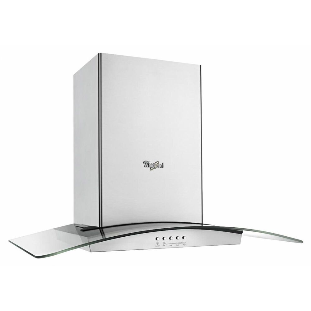 Whirlpool 36&quot; Glass Island Kitchen Hood with Glass Edge LED Lighting, , large