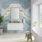 James Martin Vanities Mantova 47.3" Single Vanity in Glossy White and Champagne Brass with 3 cm Glossy White Composite Stone Top and Rectangular Sink, , large