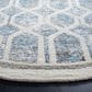 Safavieh Artistry ARR665M 7" Round Ivory and Blue Area Rug, , large