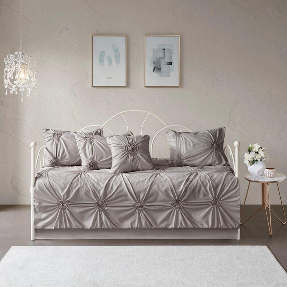 Hampton Park Leila 6-Piece Daybed Cover Set in Dark Gray, , large
