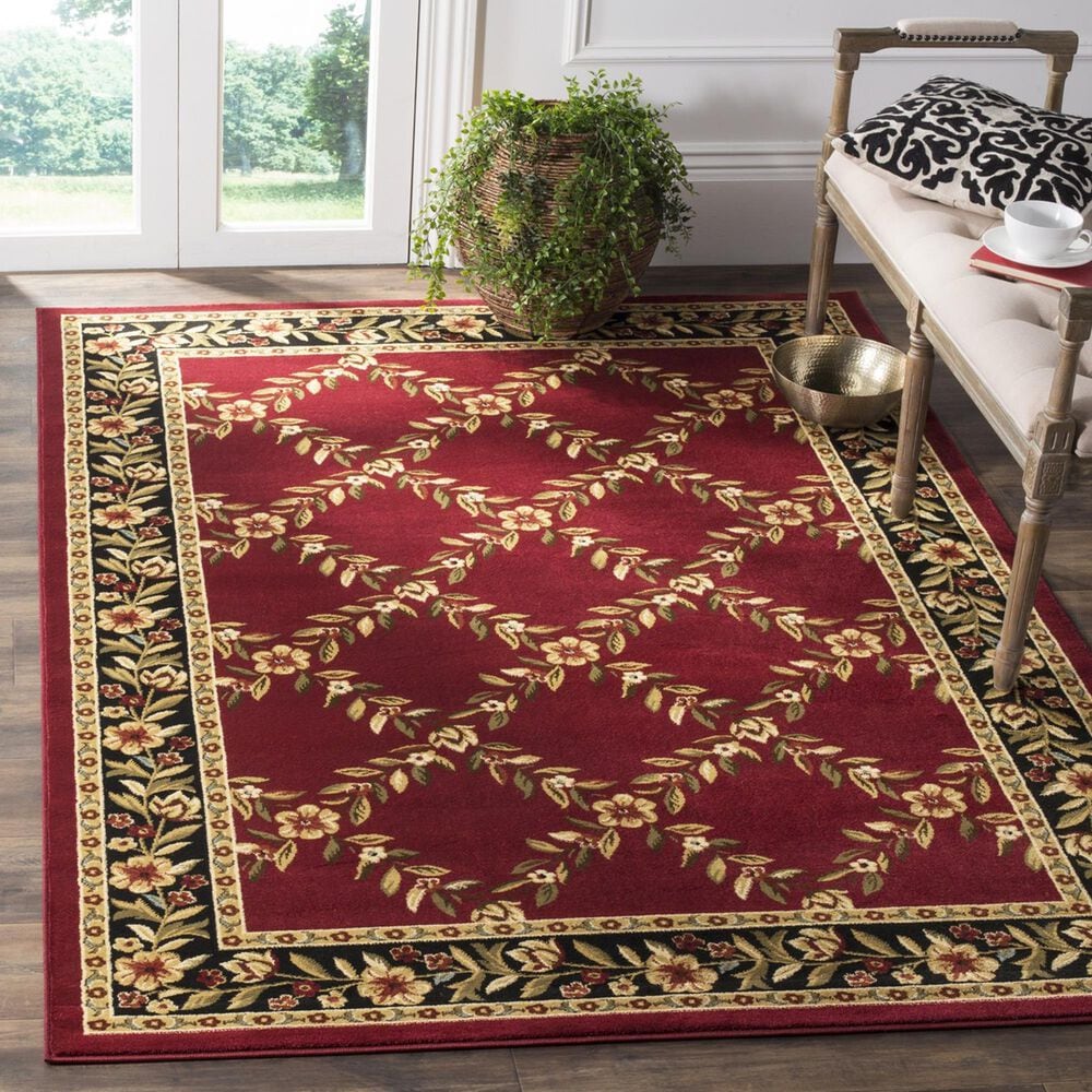 Safavieh Lyndhurst 8&#39; x 11&#39; Red and Black Area Rug, , large