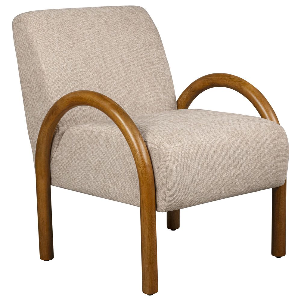 Linden Boulevard Jillian Upholstered Accent Chair in Beige, , large
