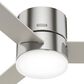 Hunter Minimus 52" Ceiling Fan with LED Lights in Brushed Nickel, , large
