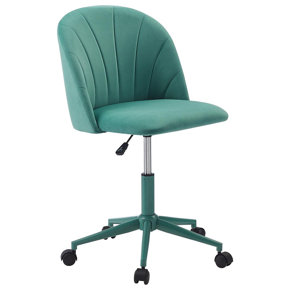 Linon Home Decor Adalynn Swivel Desk Chair in Aqua, , large